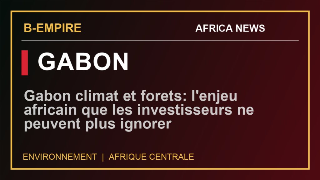 Gabon climat et forets: l'enjeu africain que les investisseurs ne peuvent plus ignorer