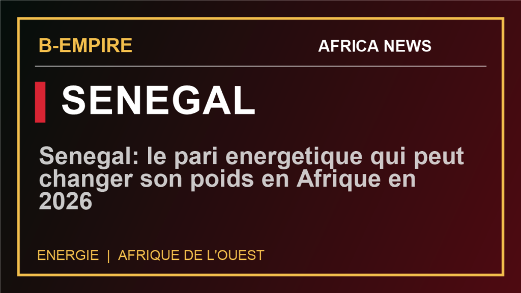 Senegal: le pari energetique qui peut changer son poids en Afrique en 2026