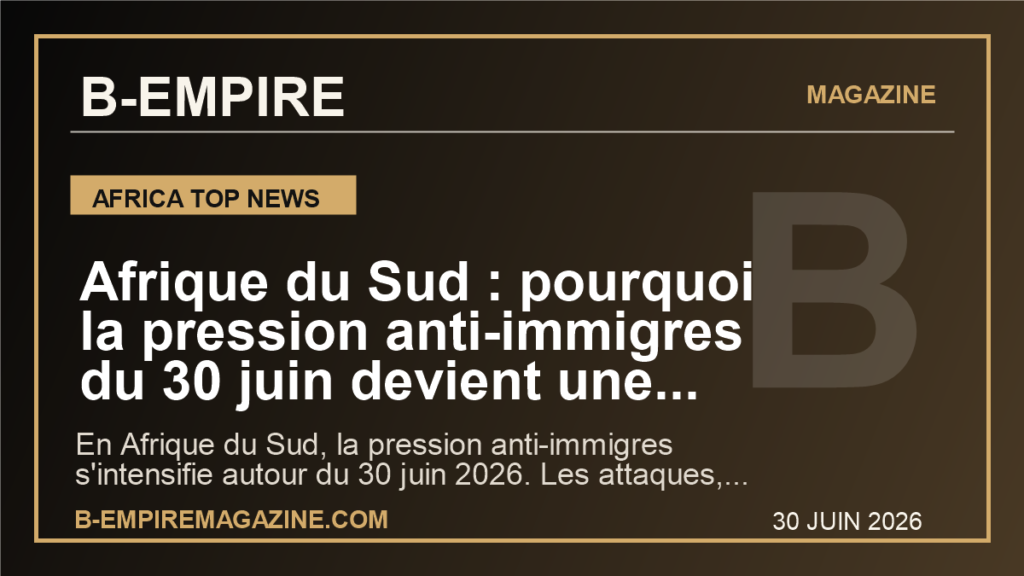 Afrique du Sud : pourquoi la pression anti-immigres du 30 juin devient une crise regionale pour toute l'Afrique australe