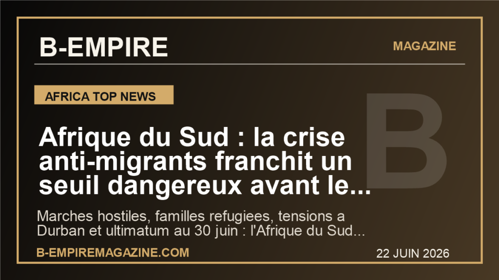 Afrique du Sud : la crise anti-migrants franchit un seuil dangereux avant le 30 juin