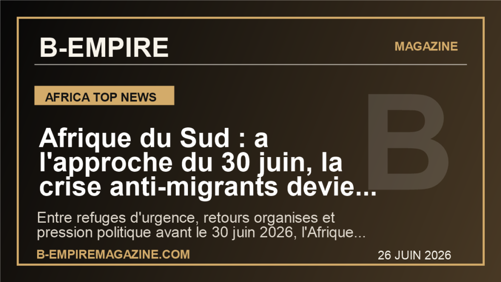 Afrique du Sud : a l'approche du 30 juin, la crise anti-migrants devient un test regional majeur