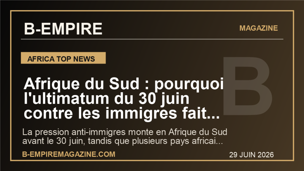 Afrique du Sud : pourquoi l'ultimatum du 30 juin contre les immigres fait monter un risque xenophobe regional