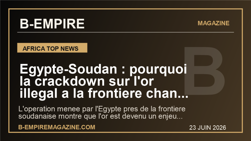 Egypte-Soudan : pourquoi la crackdown sur l'or illegal a la frontiere change deja l'equation regionale