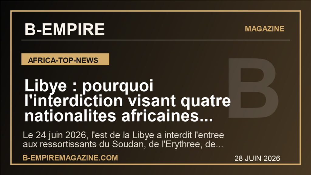 Libye : pourquoi l'interdiction visant quatre nationalites africaines marque un tournant brutal pour toute la region