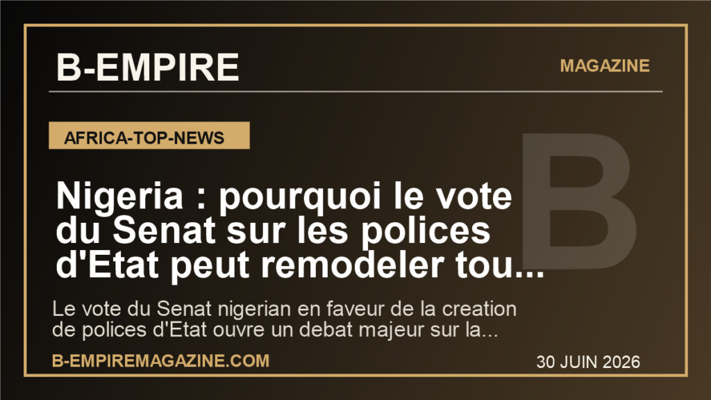 Nigeria : pourquoi le vote du Senat sur les polices d'Etat peut remodeler toute la bataille contre l'insecurite
