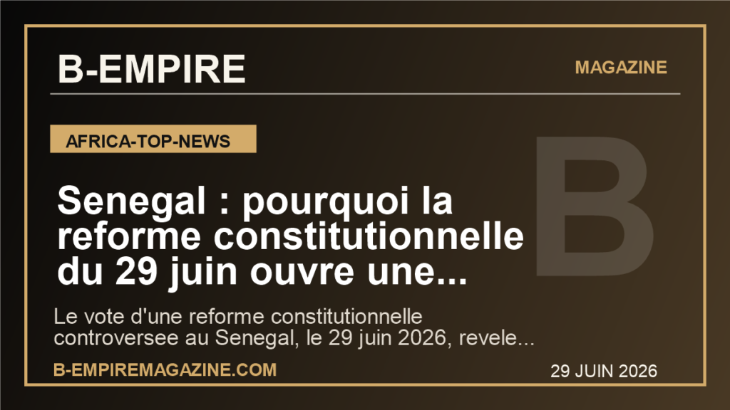 Senegal : pourquoi la reforme constitutionnelle du 29 juin ouvre une nouvelle bataille entre Sonko, Diomaye et la rue