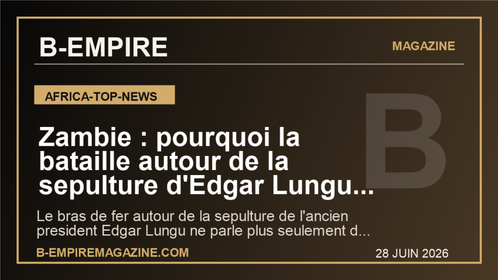 Zambie : pourquoi la bataille autour de la sepulture d'Edgar Lungu devient un test politique majeur