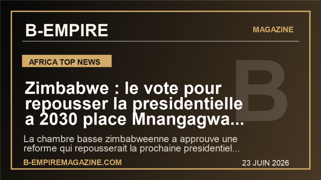 Zimbabwe : le vote pour repousser la presidentielle a 2030 place Mnangagwa au coeur d'un nouveau test democratique africain