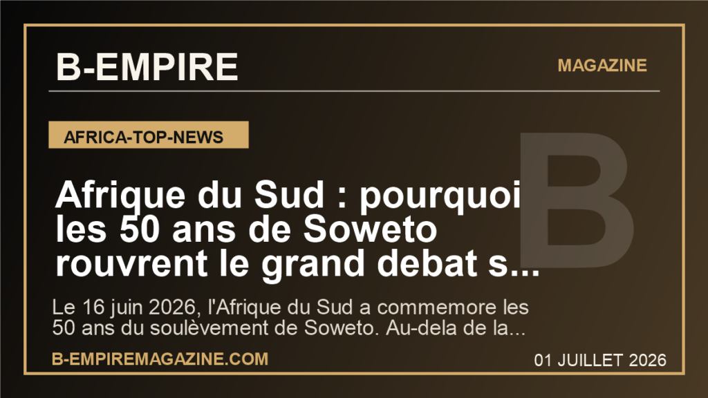Afrique du Sud : pourquoi les 50 ans de Soweto rouvrent le grand debat sur la jeunesse, l'ecole et la promesse democratique