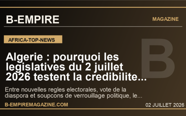 Algerie : pourquoi les legislatives du 2 juillet 2026 testent la credibilite du Parlement et la fatigue democratique
