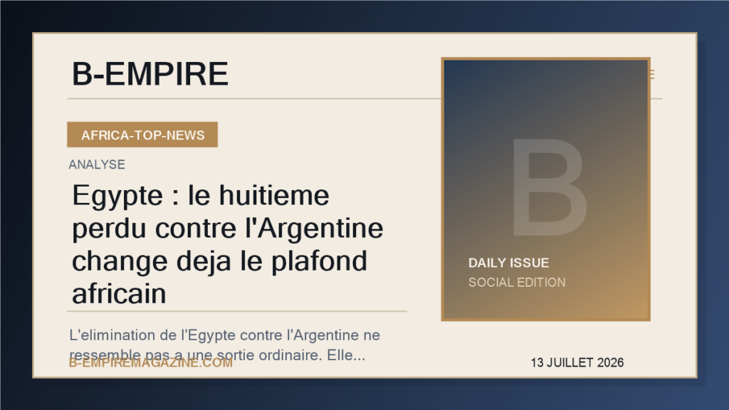 Egypte : le huitieme perdu contre l'Argentine change deja le plafond africain