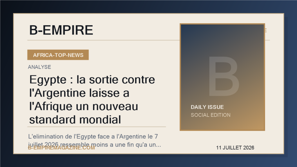 Egypte : la sortie contre l'Argentine laisse a l'Afrique un nouveau standard mondial