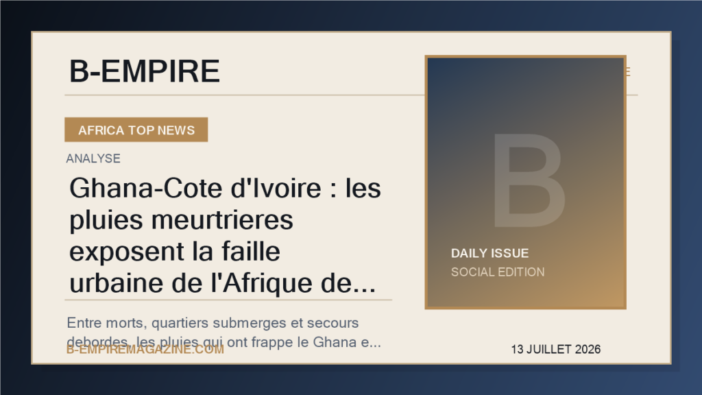 Ghana-Cote d'Ivoire : les pluies meurtrieres exposent la faille urbaine de l'Afrique de l'Ouest