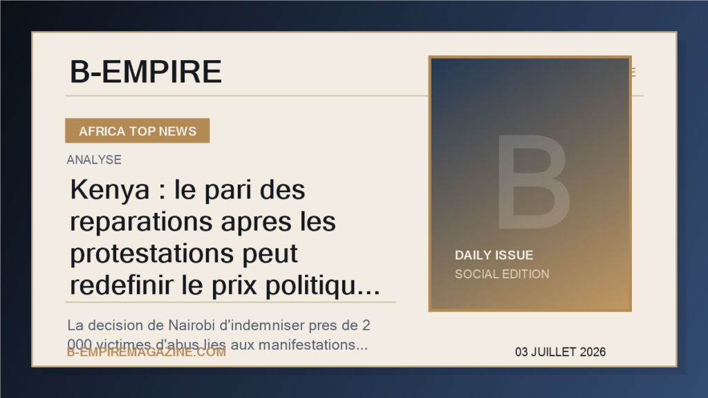 Kenya : le pari des reparations apres les protestations peut redefinir le prix politique de la violence d'Etat