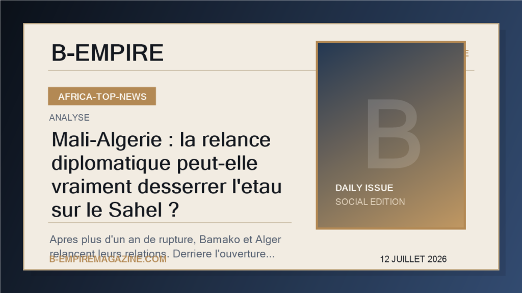 Mali-Algerie : la relance diplomatique peut-elle vraiment desserrer l'etau sur le Sahel ?