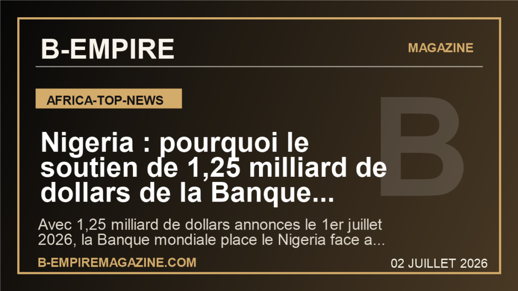 Nigeria : pourquoi le soutien de 1,25 milliard de dollars de la Banque mondiale peut devenir un test grandeur nature pour l'emploi africain
