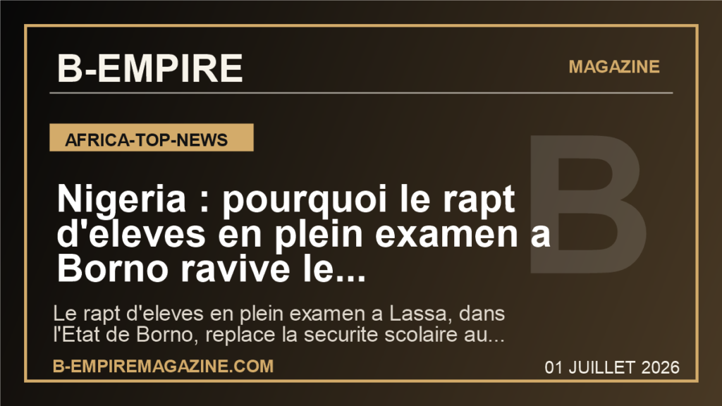 Nigeria : pourquoi le rapt d'eleves en plein examen a Borno ravive le traumatisme Chibok et expose l'echec de la securite scolaire