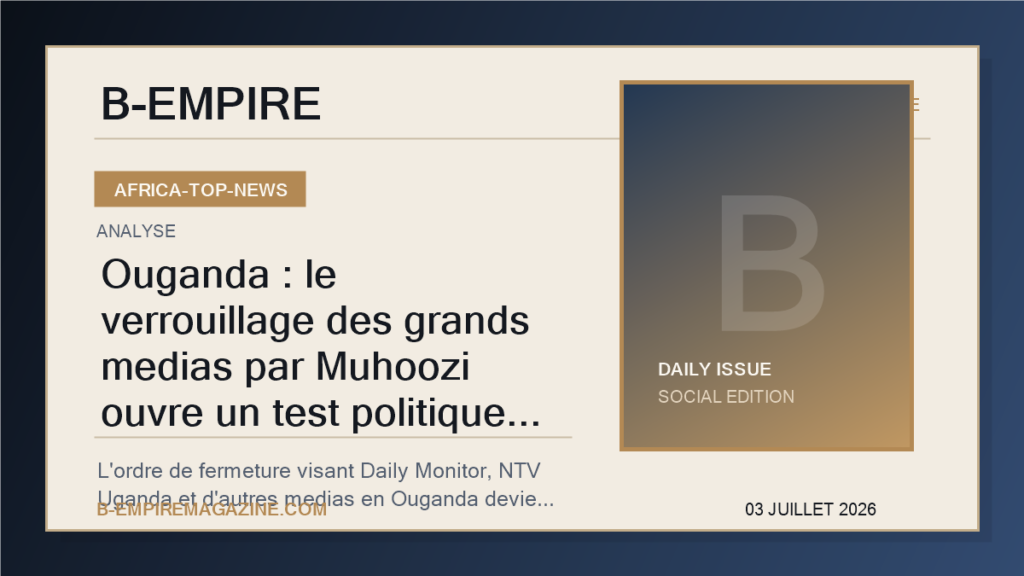 Ouganda : le verrouillage des grands medias par Muhoozi ouvre un test politique pour toute l'Afrique de l'Est