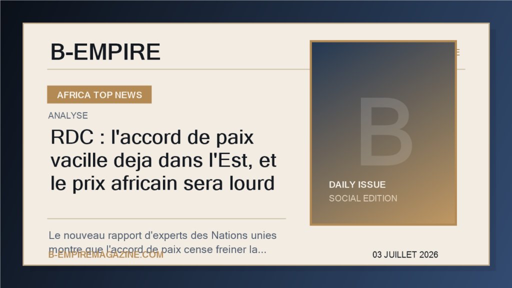 RDC : l'accord de paix vacille deja dans l'Est, et le prix africain sera lourd