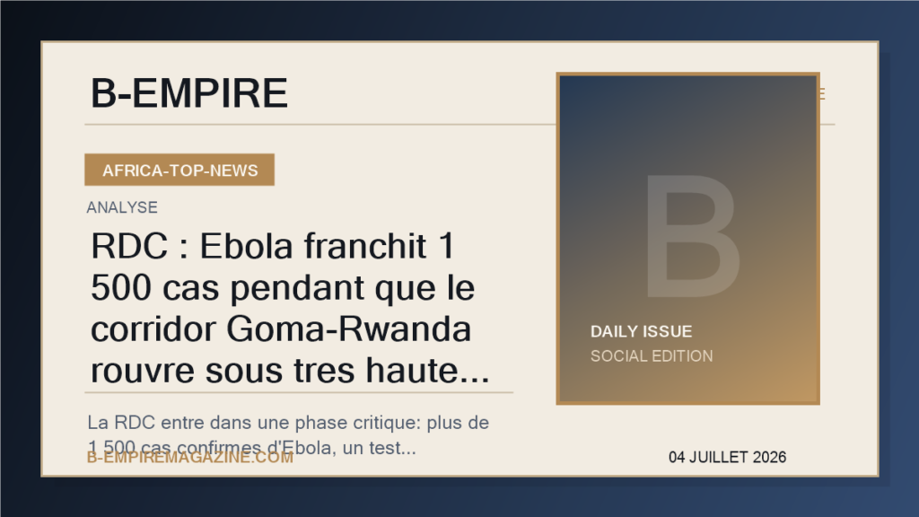 RDC : Ebola franchit 1 500 cas pendant que le corridor Goma-Rwanda rouvre sous tres haute tension sanitaire