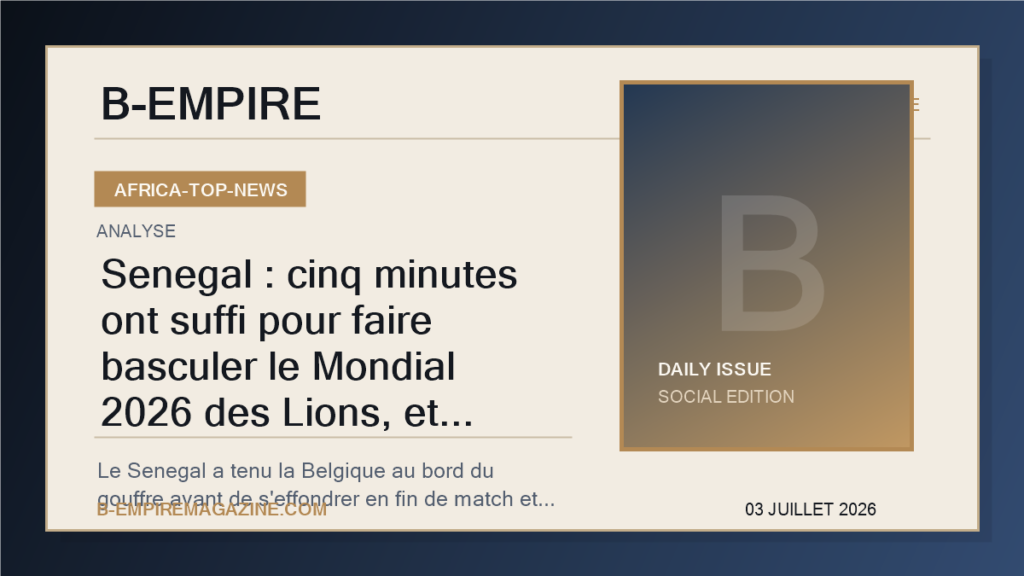 Senegal : cinq minutes ont suffi pour faire basculer le Mondial 2026 des Lions, et l'Afrique en gardera une lecon