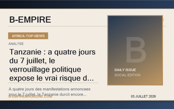 Tanzanie : a quatre jours du 7 juillet, le verrouillage politique expose le vrai risque de la presidence Samia