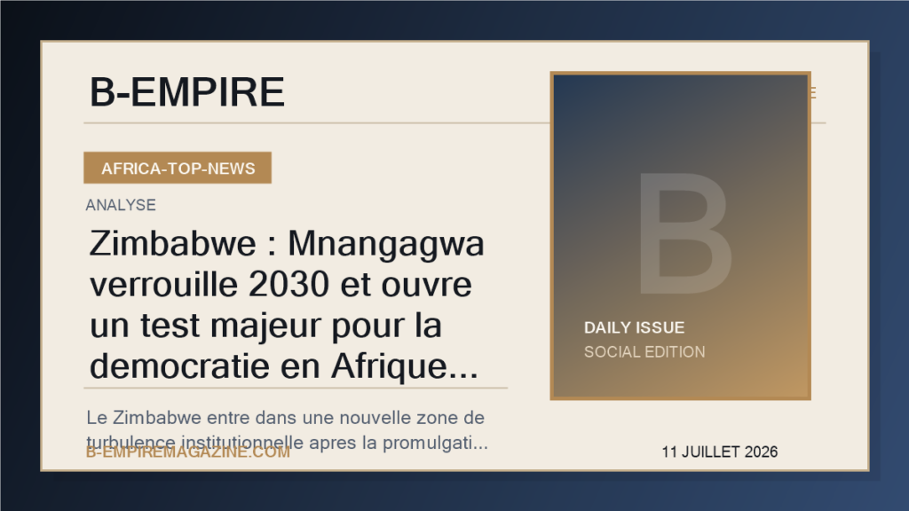 Zimbabwe : Mnangagwa verrouille 2030 et ouvre un test majeur pour la democratie en Afrique australe