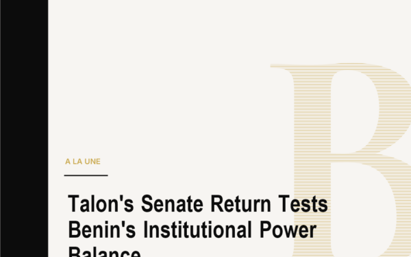 Talon's Senate Return Tests Benin's Institutional Power Balance