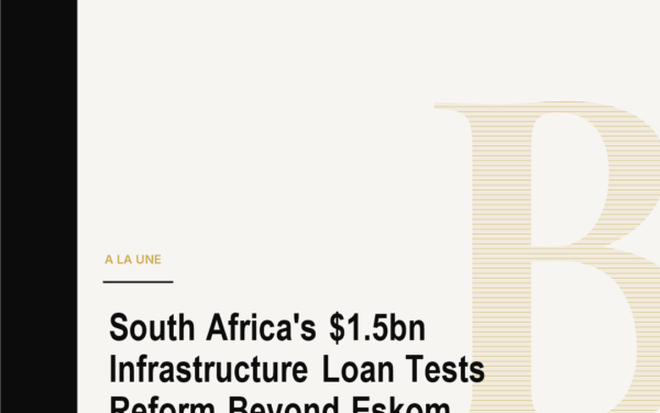 South Africa's $1.5bn Infrastructure Loan Tests Reform Beyond Eskom