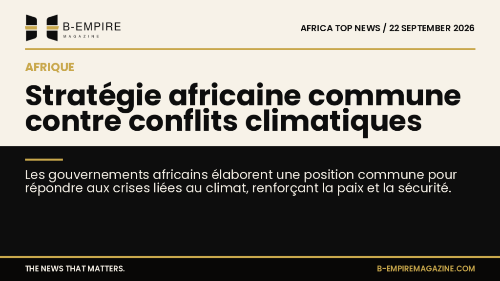 Carte stylisée de l'Afrique avec une transition papier et noir, symbolisant l'union pour la paix climatique