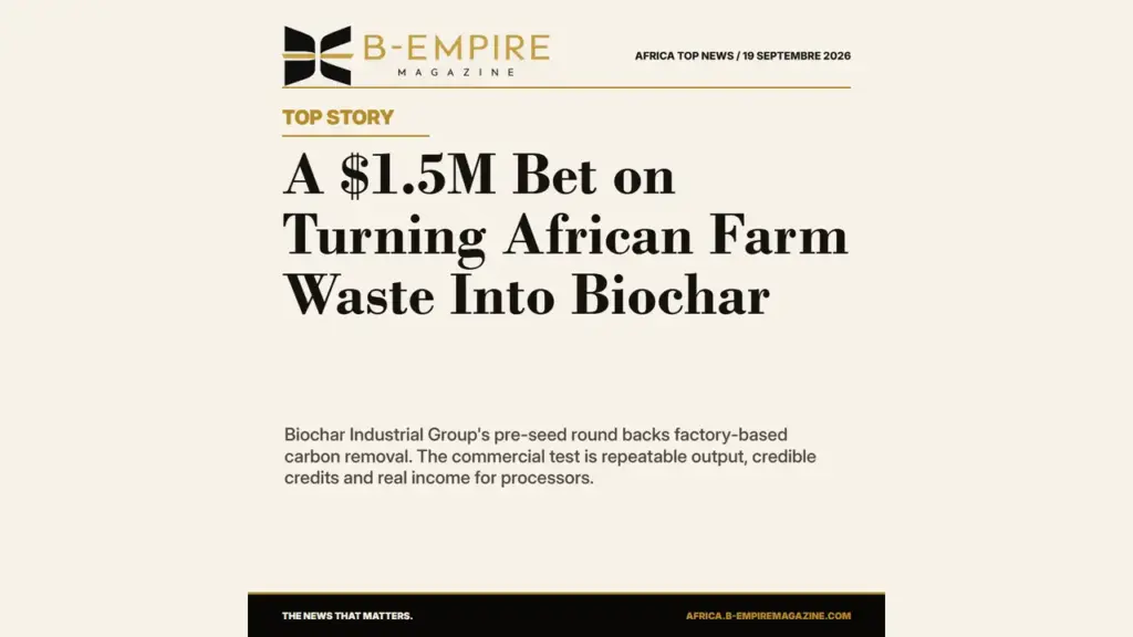 Biochar Industrial Group Raises $1.5M to Scale Africa's Farm-Waste Carbon Model