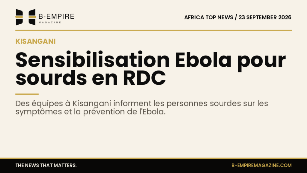 Réunion de sensibilisation sur Ebola pour personnes sourdes à Kisangani avec interprète en langue des signes