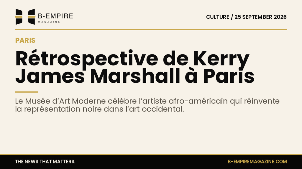 Exposition de Kerry James Marshall au Musée d’Art Moderne de Paris, œuvres représentant des figures noires dans des scènes quotidiennes