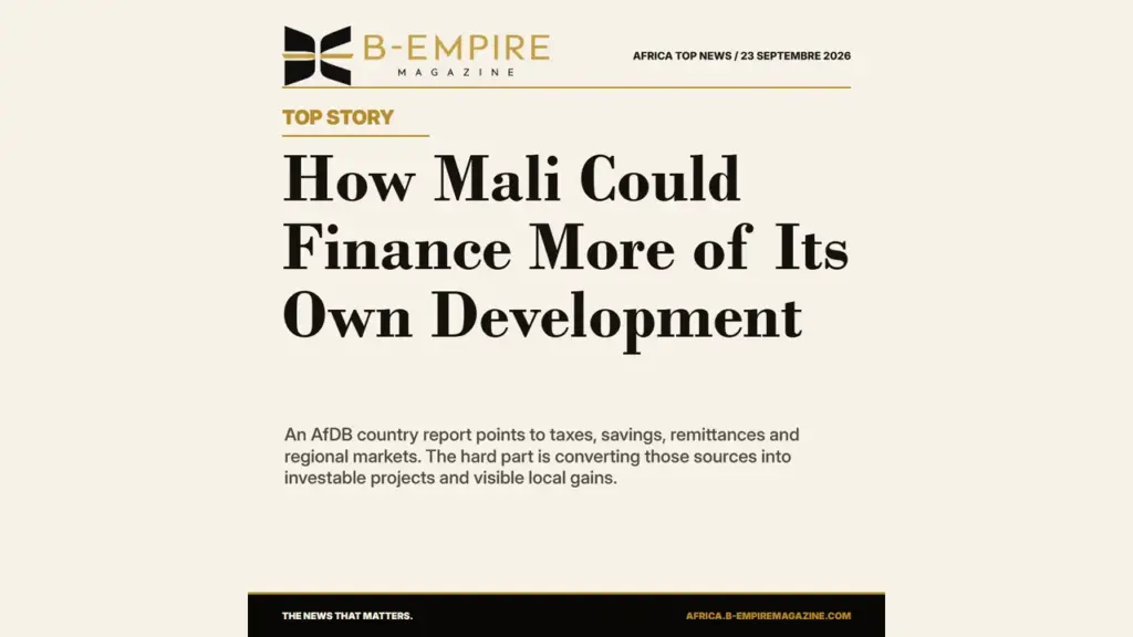 Mali's 2026 Financing Report Turns to Taxes, Savings and Regional Capital