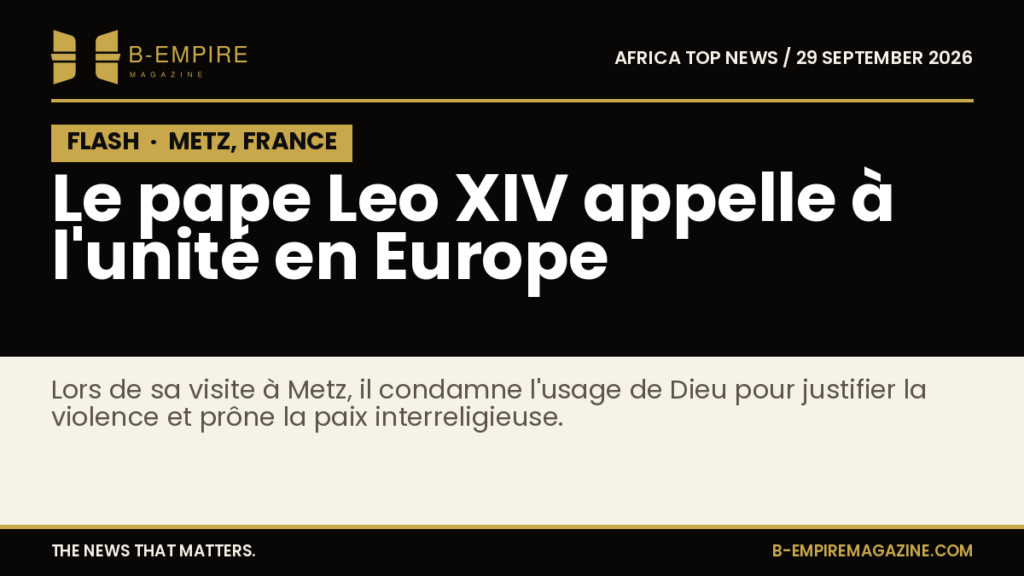 Le pape Leo XIV lors d'une rencontre interreligieuse à Metz en France