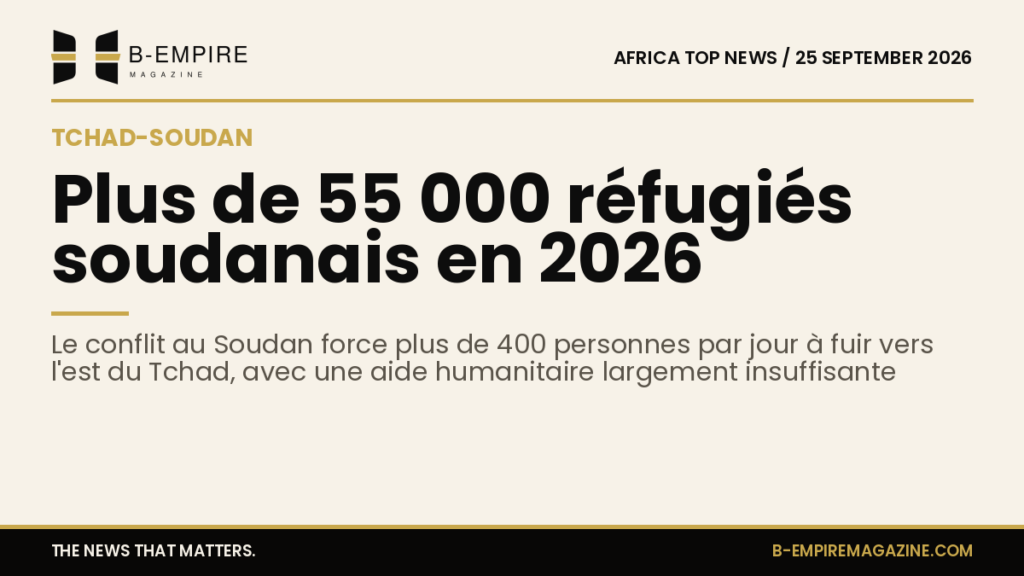 UN: Sudan Conflict Drives Over 55,000 Refugees into Eastern Chad This Year