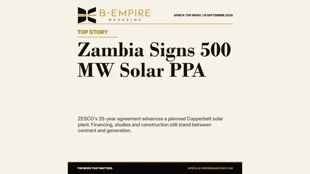 Zambia's 500 MW Copperbelt Solar Deal Moves From Contract to Delivery Test