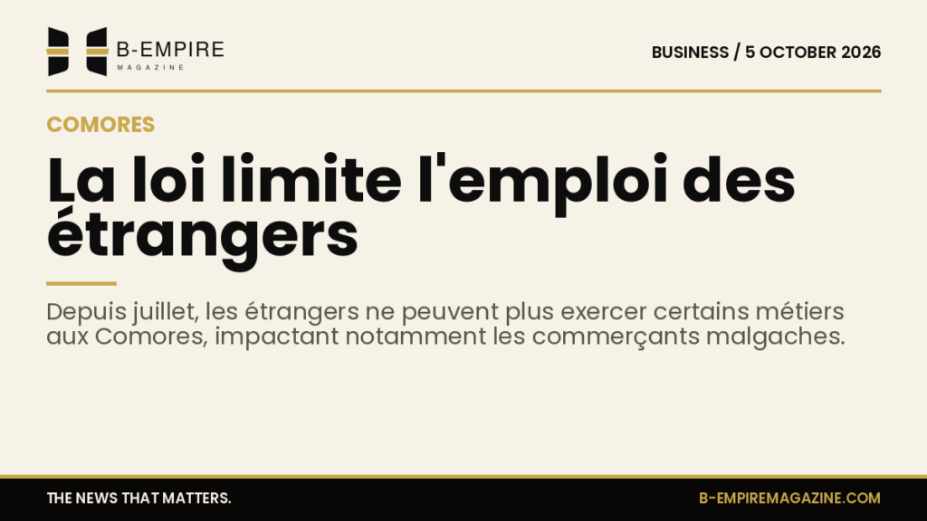 Foreign workers in Comoros face challenges after law limits their job opportunities