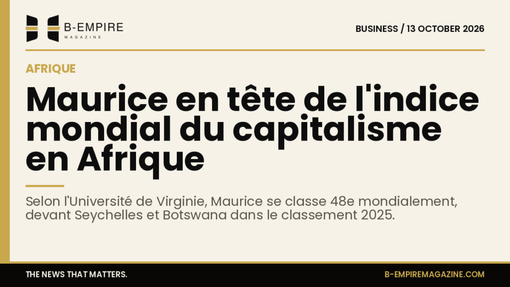 Mauritius Ranks Highest in Africa on Global Capitalism Index by University of Virginia