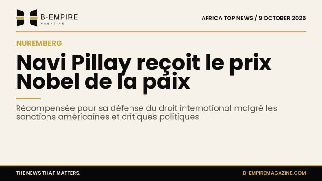 Navi Pillay awarded Nobel Peace Prize for defending international law amid US sanctions