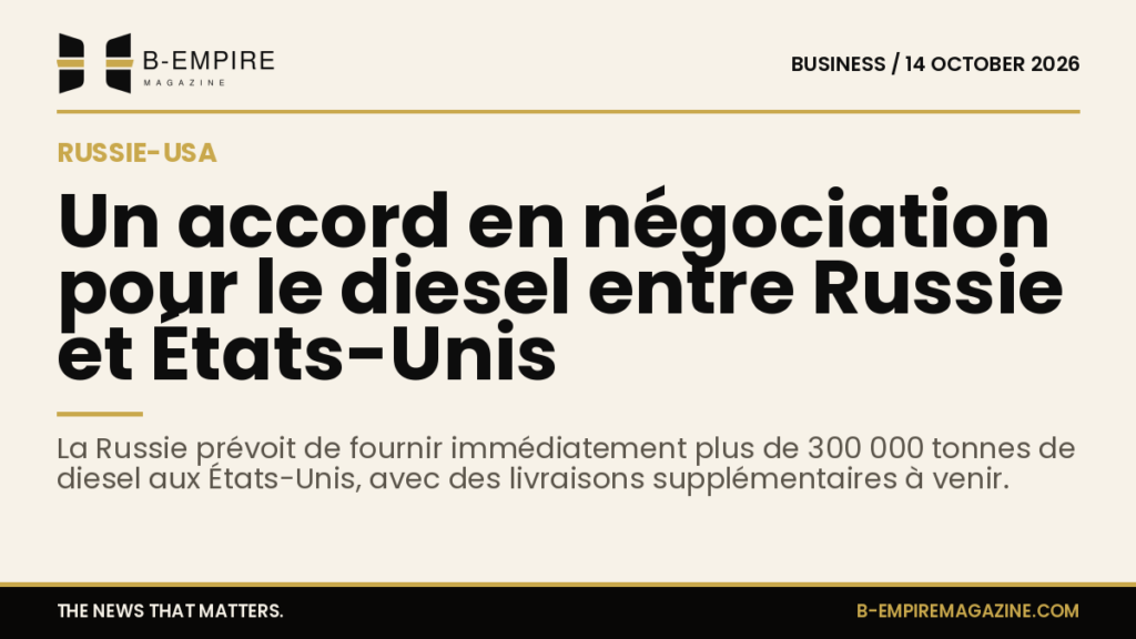 Russian Deputy PM says diesel supply deal with US is being negotiated