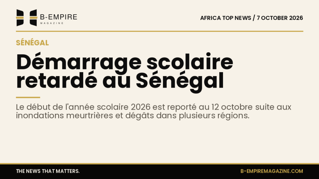 Senegal delays school year start due to severe flooding
