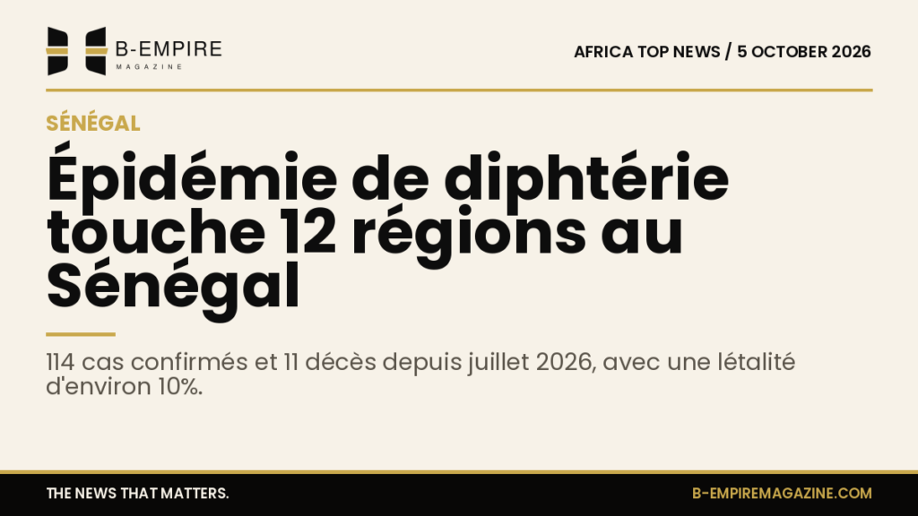 Senegal Confronts Fast-Spreading Diphtheria Epidemic Affecting 12 Regions