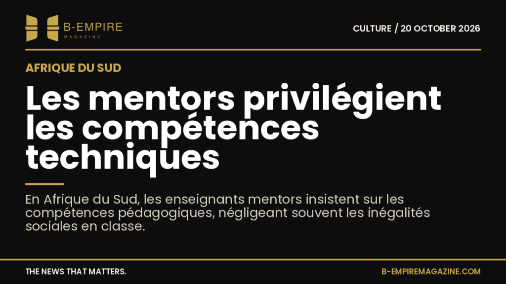Mentor teachers in South Africa focus on skills, not inequality issues