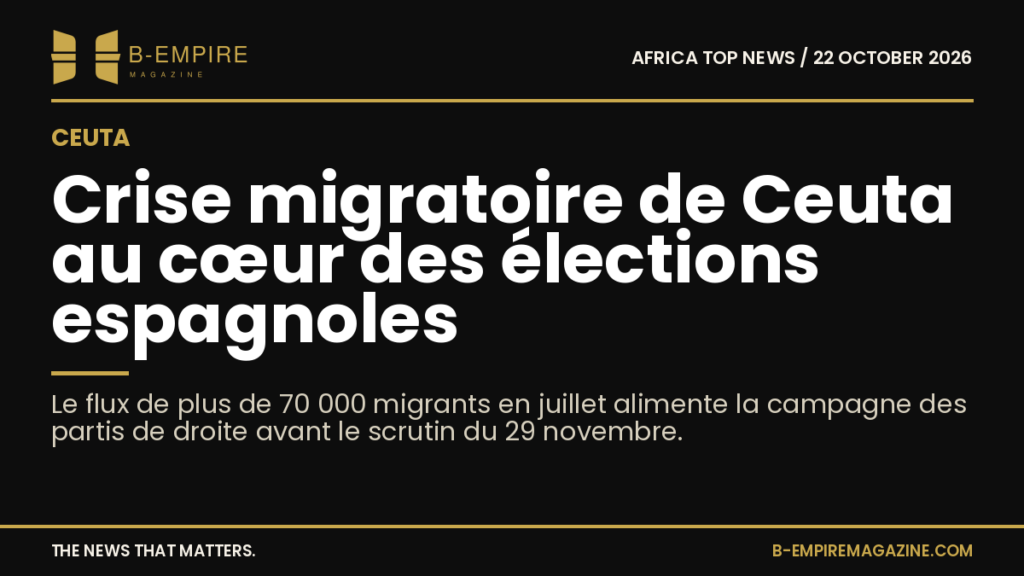 Vue aérienne de Ceuta montrant la côte et le port, symbolisant la crise migratoire