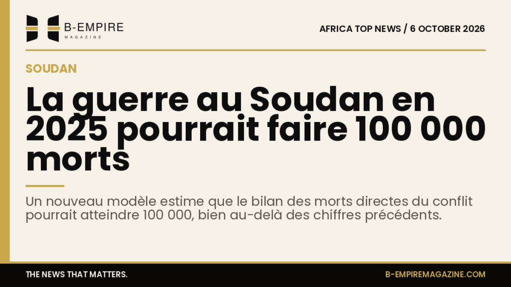 New model estimates Sudan’s 2025 war death toll could reach 100,000