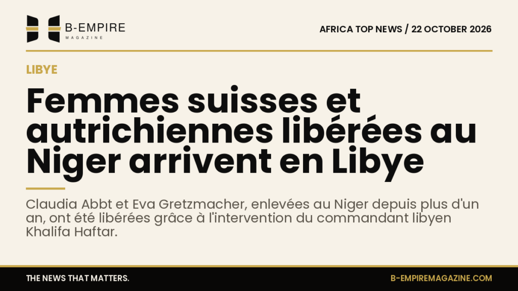 Image sobre avec un fond papier, titre noir sur fond clair évoquant la libération de femmes enlevées au Niger